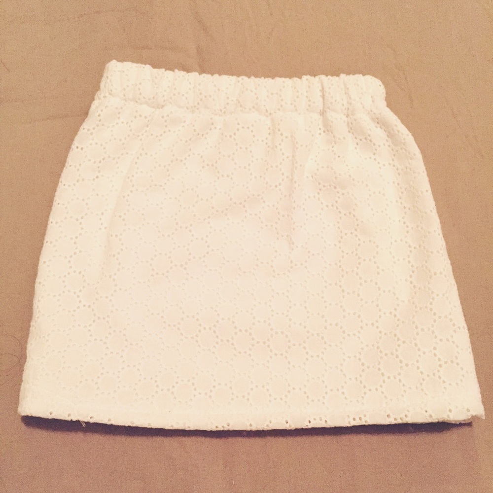 Handmade white eyelet skirt