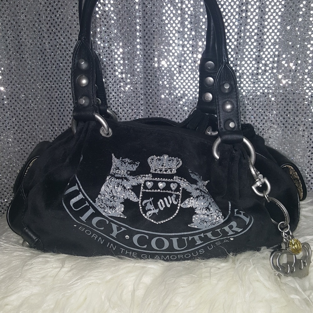 EUC JUICY COUTURE VELOUR EMBROIDERED HANDBAG