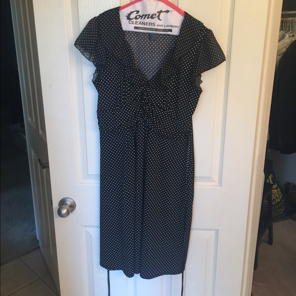 Black with white polka dot dress