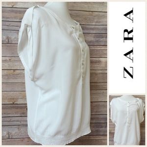 Zara White Basic Blouse Zara White Basic Blouse