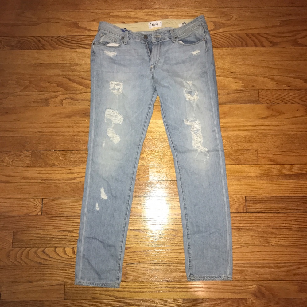 Paige Naomi Destructed Skinny Jeans size 28