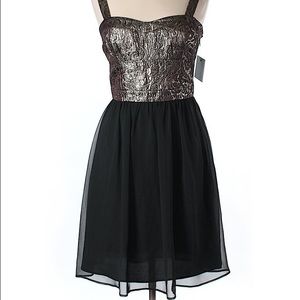 Marc New York Black/Gold Cocktail Dress Sweetheart