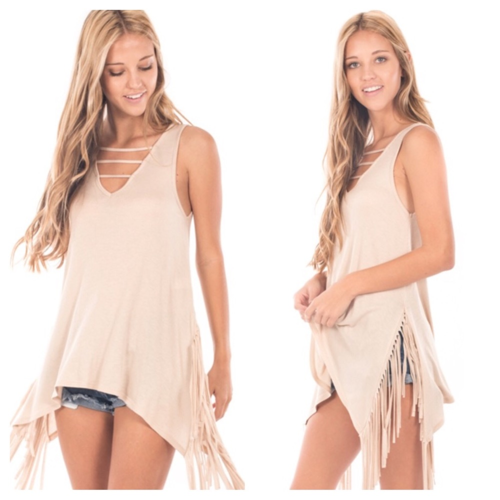 Soft cotton fringe shirt