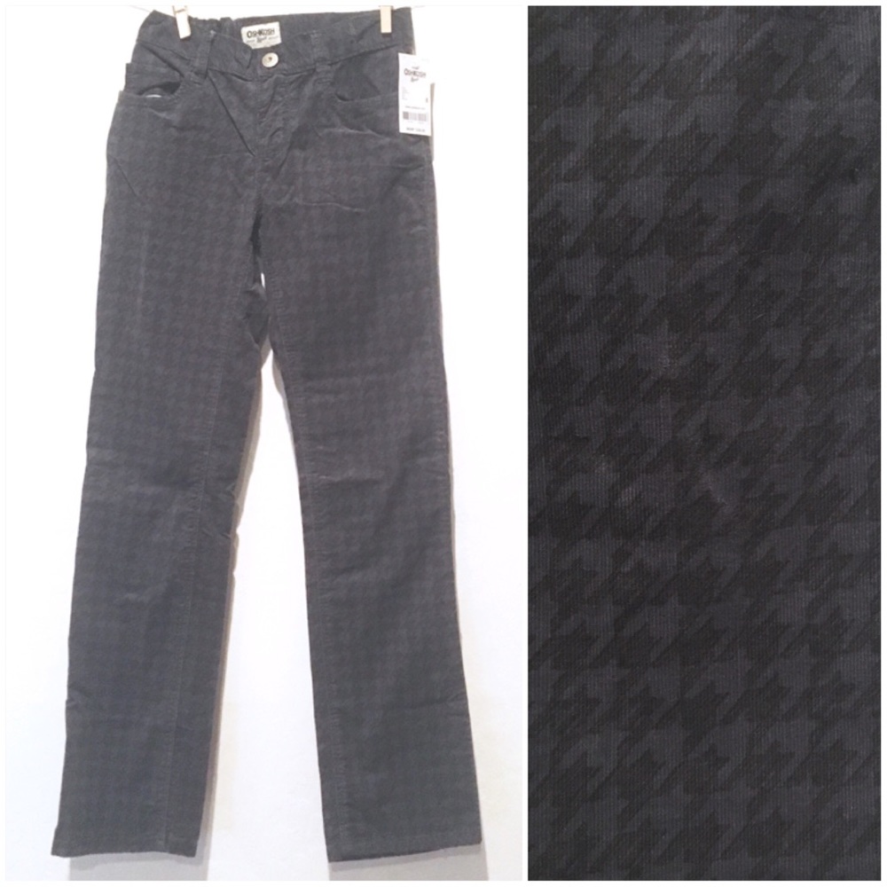 Corduroy Houndstooth Pattern Pants