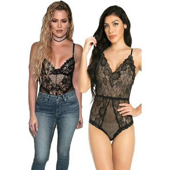 lace bodysuit with high waisted jeans
