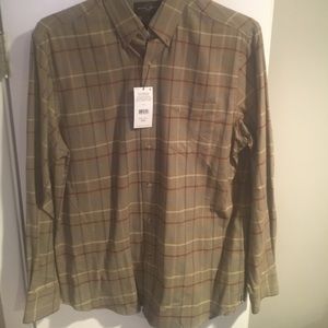 NWT Light brown plaid flannel shirt