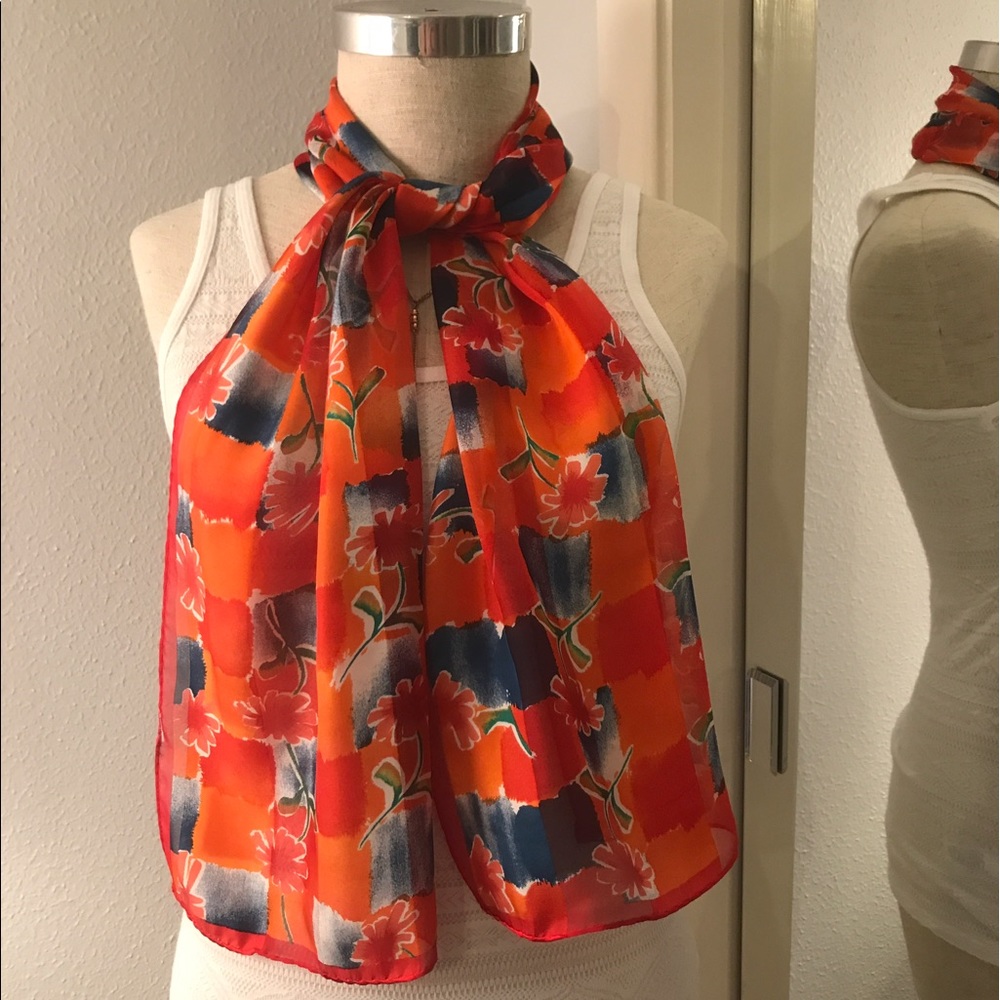 Gorgeous floral print silk scarf