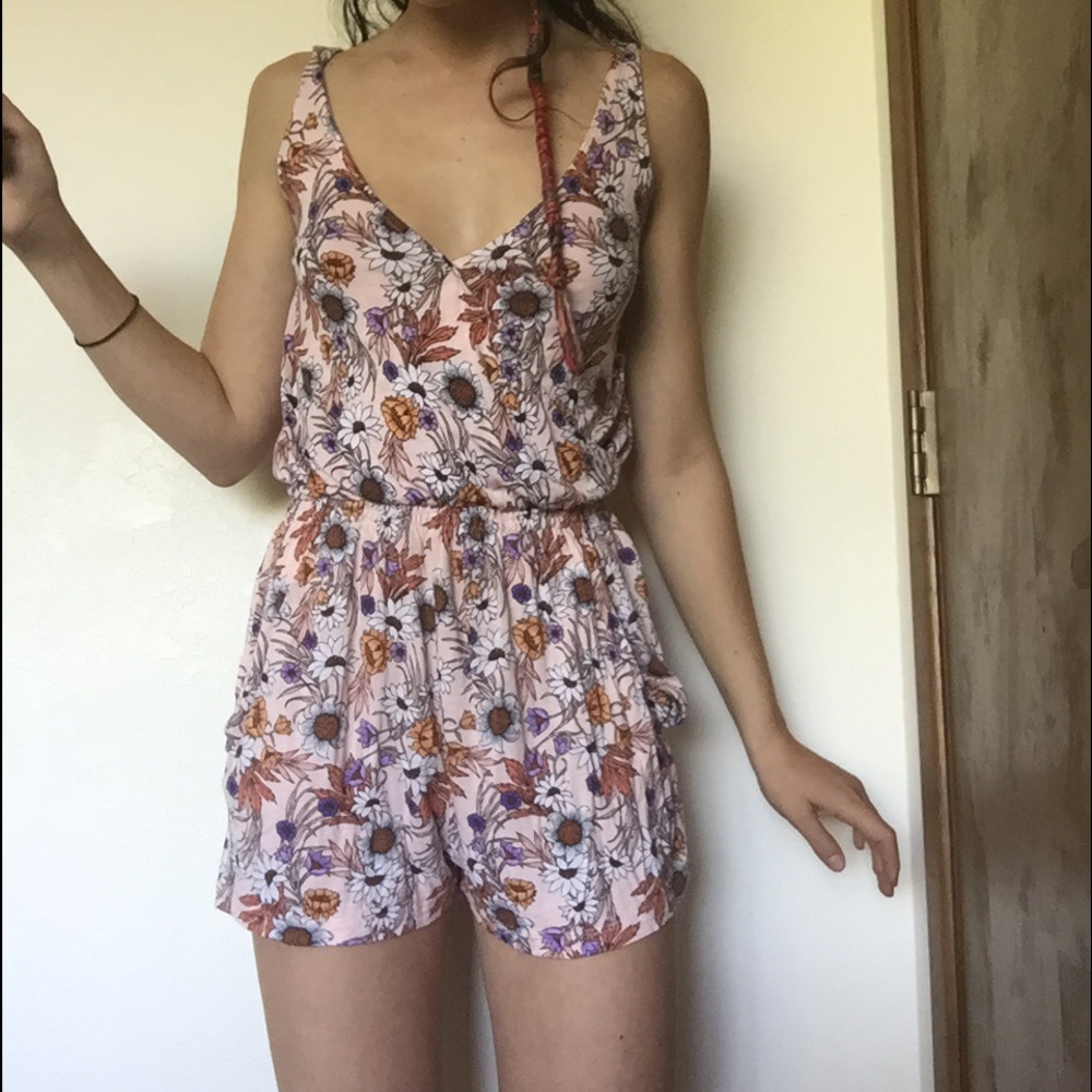 Light Pink Floral Romper