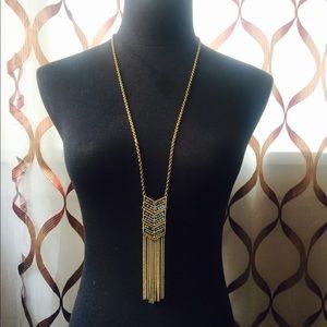 Long golden necklace