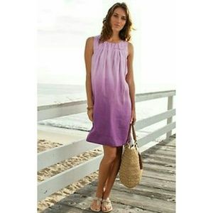 J Jill small purple ombre fade linen trapeze dress