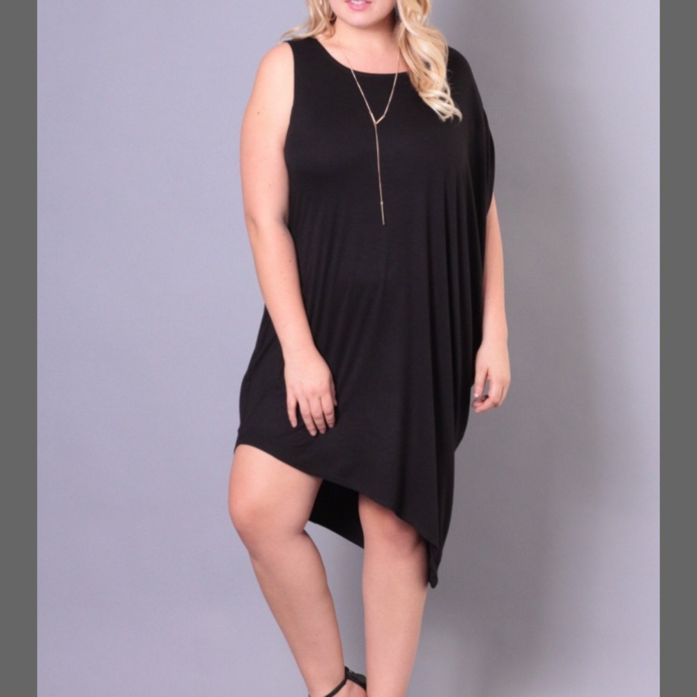 Black asymmetrical dress size 1X