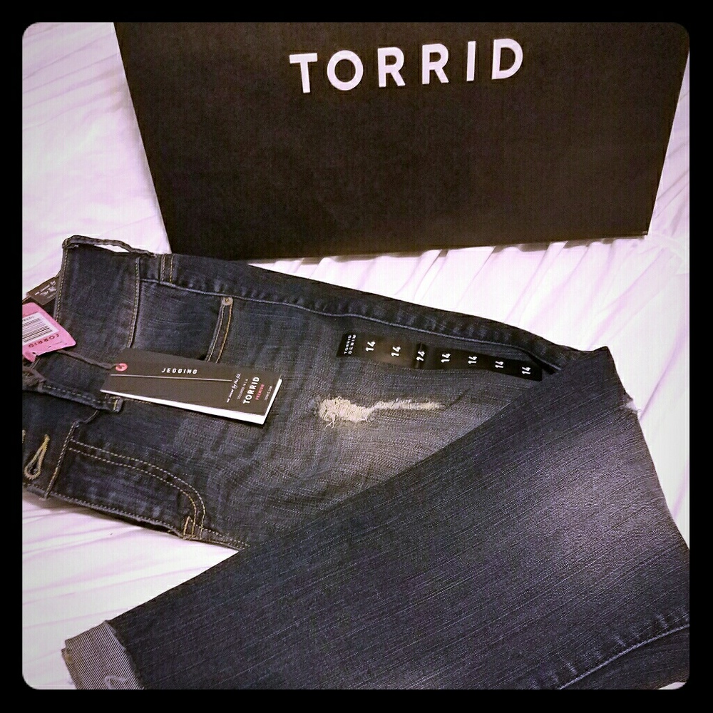 3 botton distressed premium jeggings from torrid