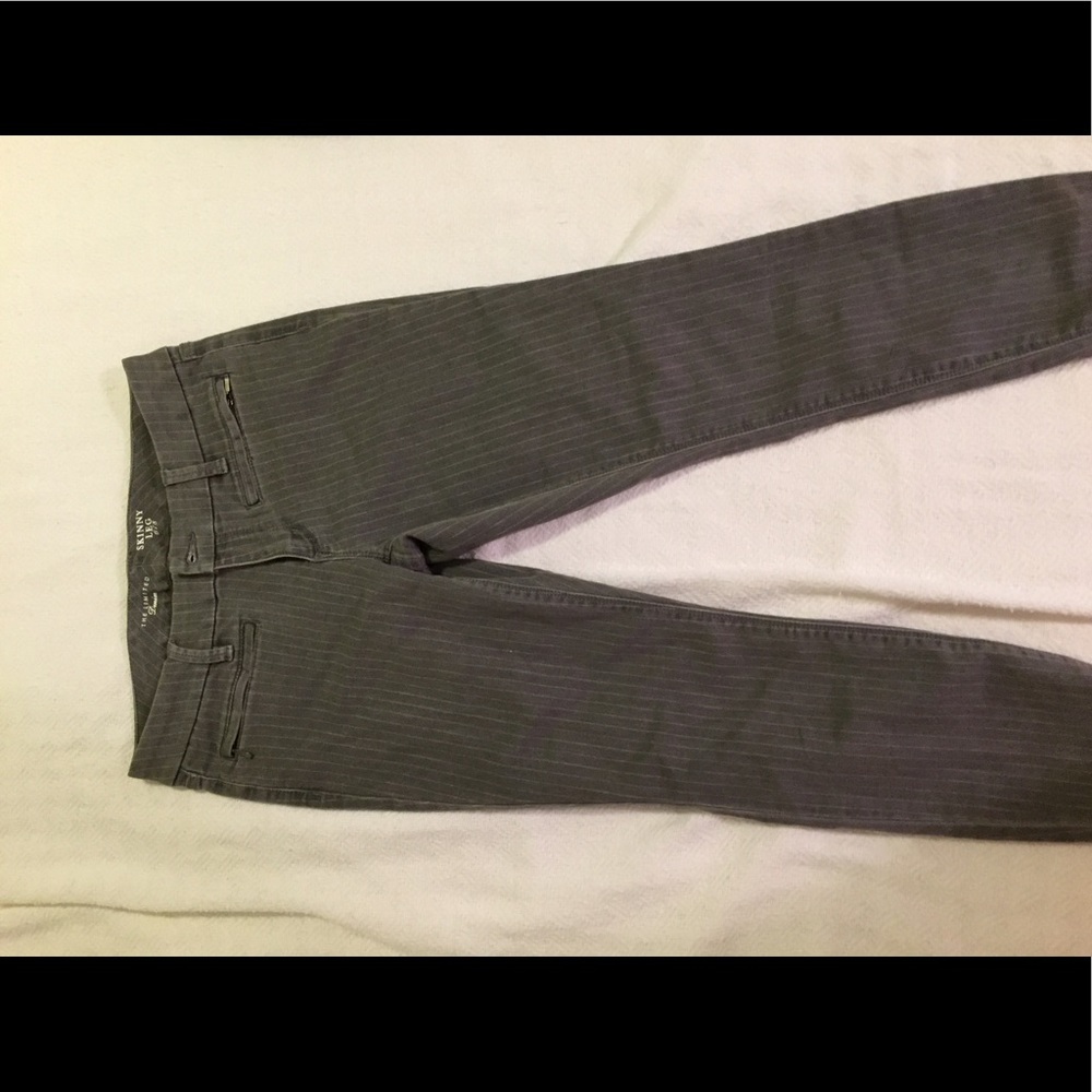 Gray striped jeans