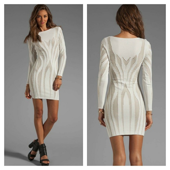 RVN Dresses & Skirts - RVN Cutout Illusion Long Sleeve Mini Dress