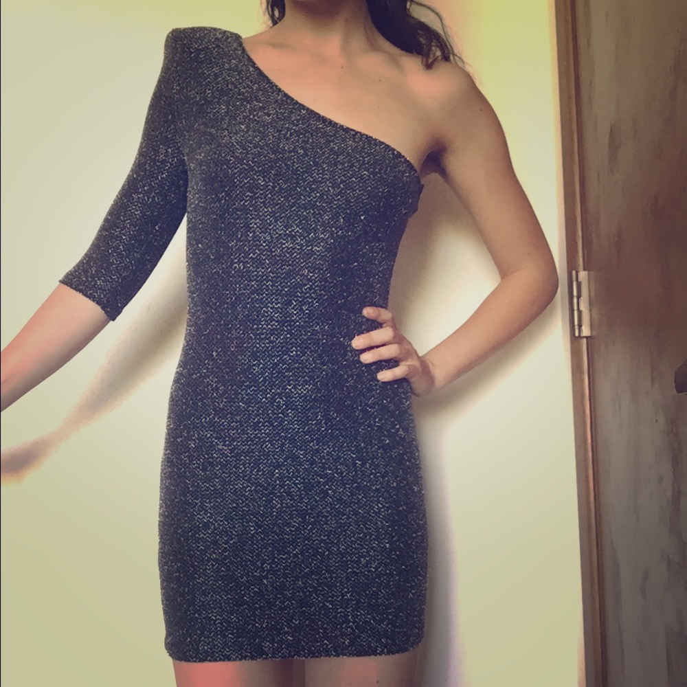 Foreign Exchange Silver Glitter Dress