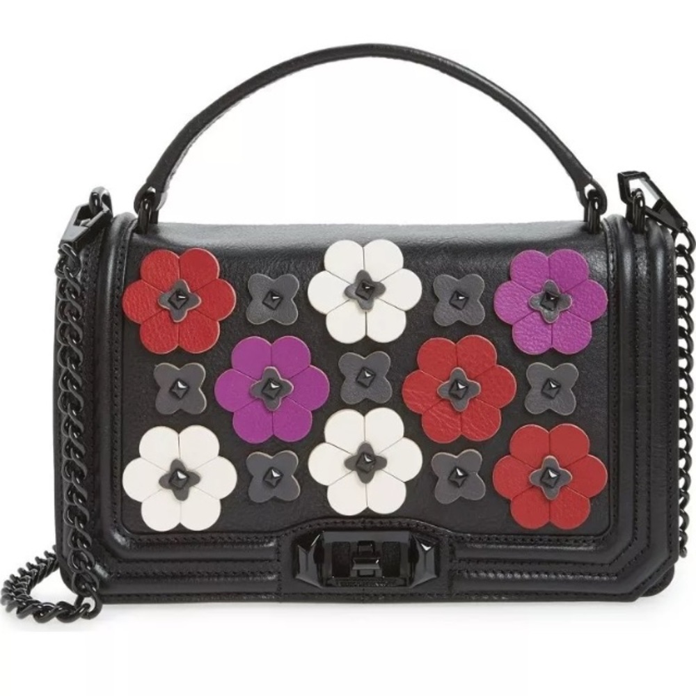 Rebecca Minkoff Floral Appliqué Cross-body Bag.