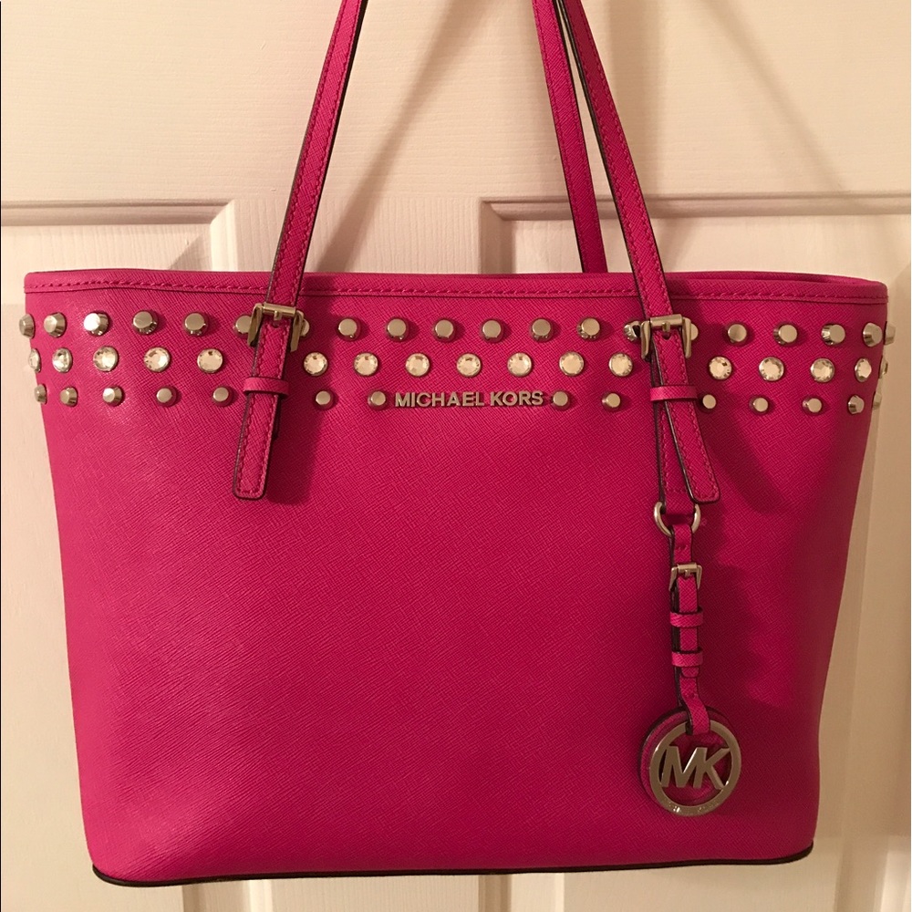 Fuchsia Pink Michael Kors Tote Handbag