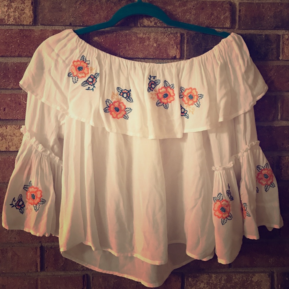 Cropped off the shoulder top