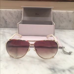 Dior White Aviators