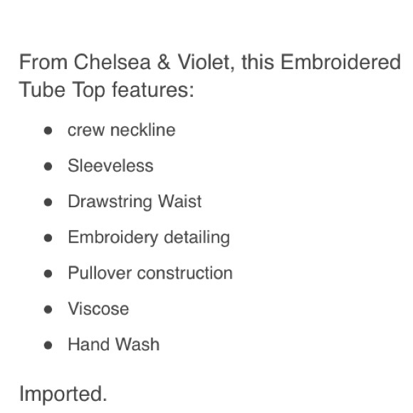 ๐บ๐ดHPx2๐ด๐บ L Chelsea&Violet embroidered tube top - Picture 3 of 4