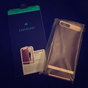 Burgundy with gold iPhone 7plus phone  case