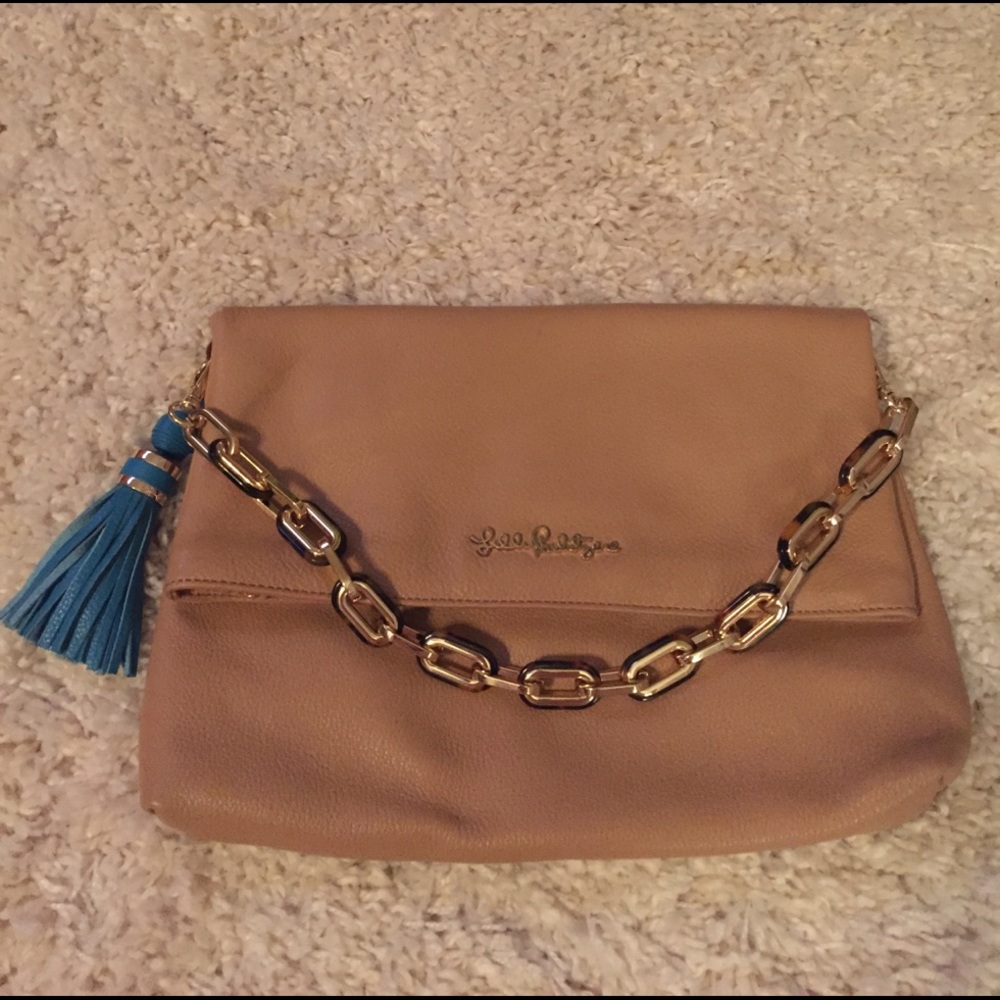 Lilly Pulitzer Leather Fold Over Bag