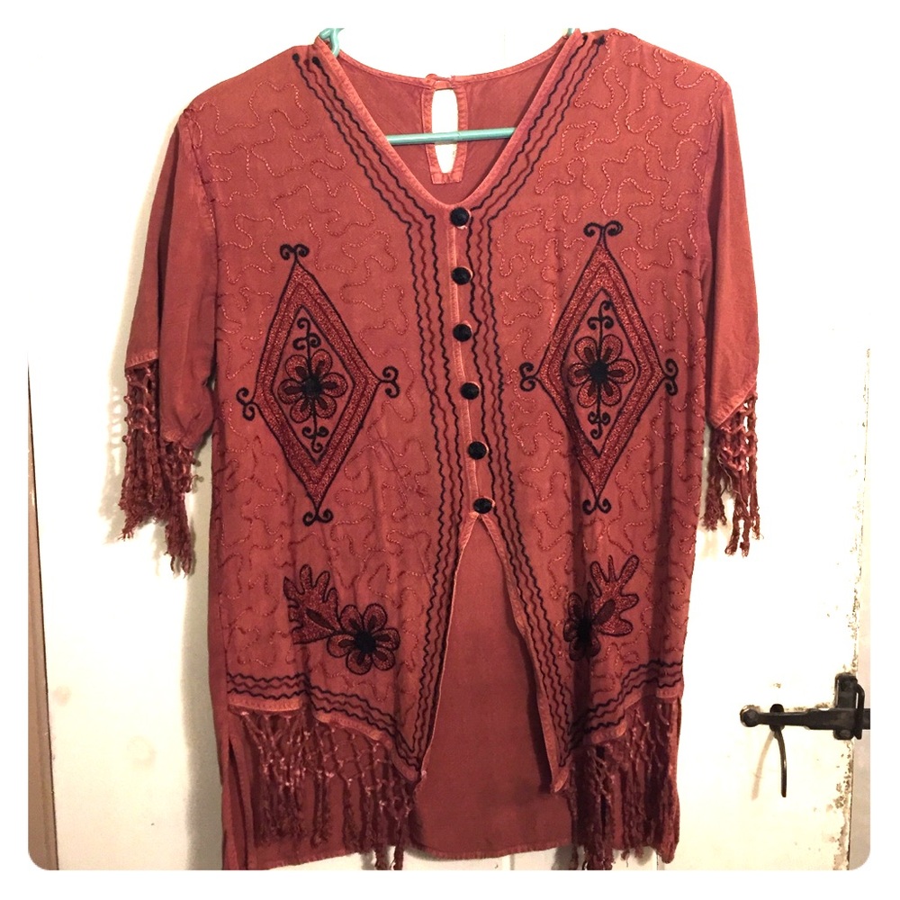 Vintage 1960's embroidered peasant top