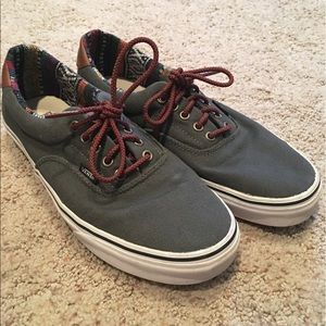Gray Vans with Multicolored Aztec Insole