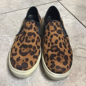 Cheetah print slip ons