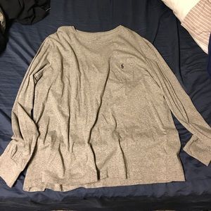 Grey Long Sleeve Polo Shirt