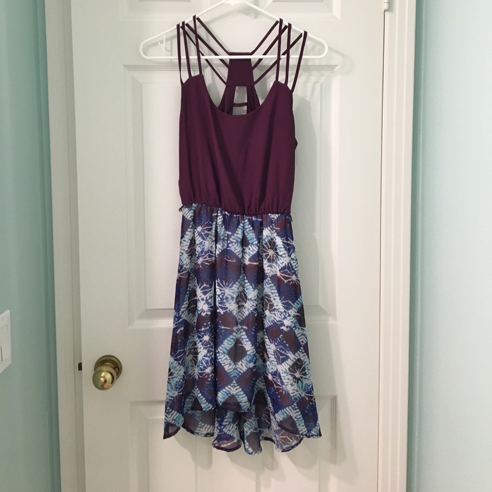 Maroon high low dress