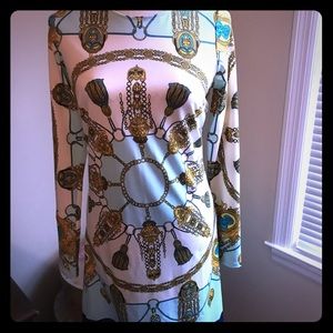 Julie Brown Dress-Blue & Gold print-NWT-Size M