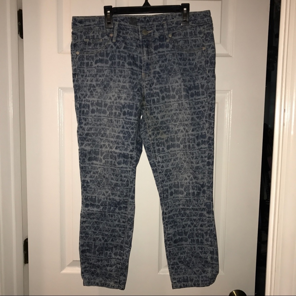 Aztec Print Denim Capris