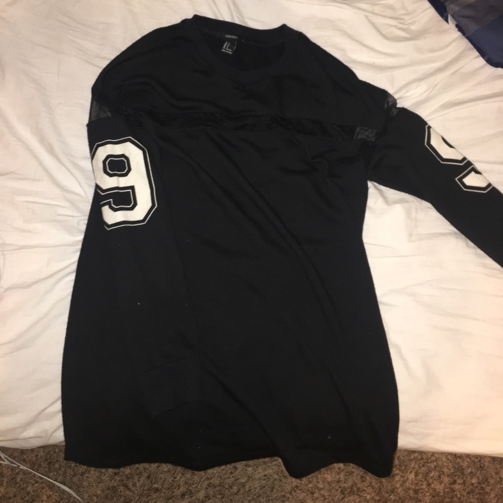 Mesh jersey crewneck