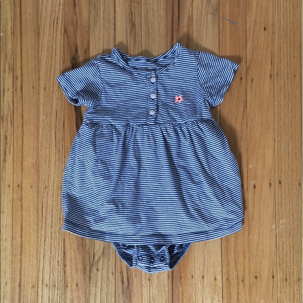 Carter's Blue White Striped Dress