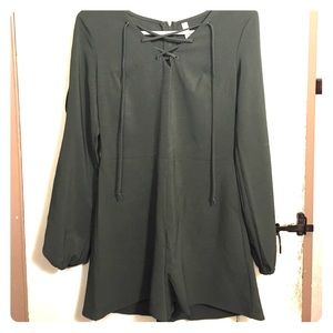 Green front laced Xhilaration Dressy Romper