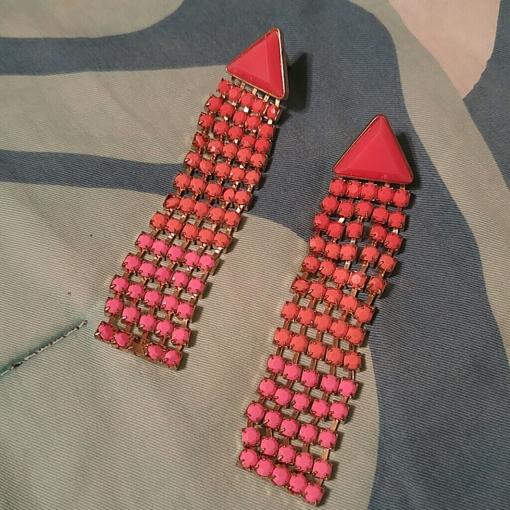 Dangly Neon Pink Earrings