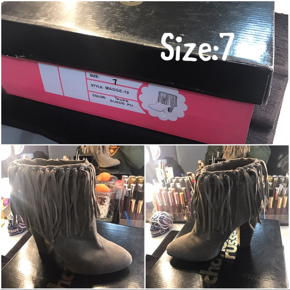 Fringe ankle booties