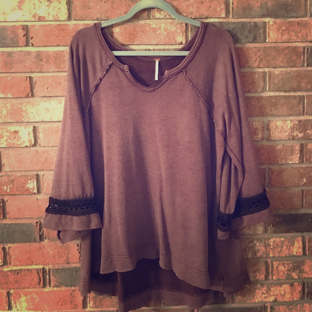 Free People purple bell sleeve sweater