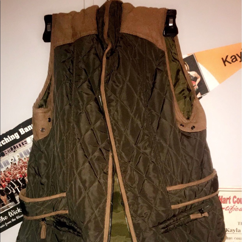 Olive and brown vest