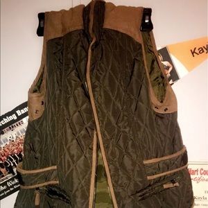 Olive and brown vest