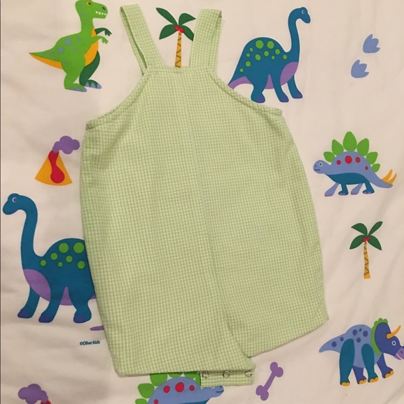 Light Green Seersucker Jon Jon - Picture 2 of 4