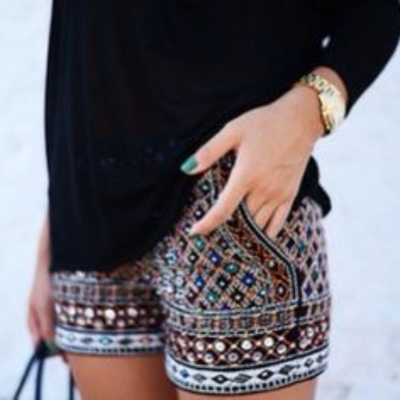 ISO Zara Beaded Shorts