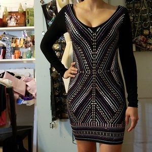 Bebe studded bodycon dress