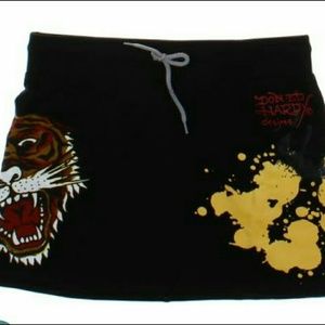 Black Ed Hardy Mini Skirt NWT