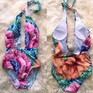 NWOT Floral One-Piece Bathing Suit