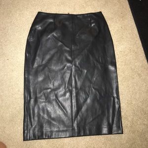 Black faux leather Zara pencil skirt