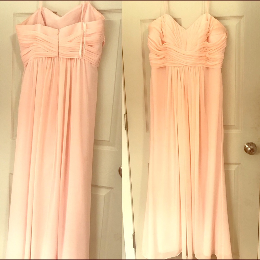 Extra Length Strapless Chiffon Dress