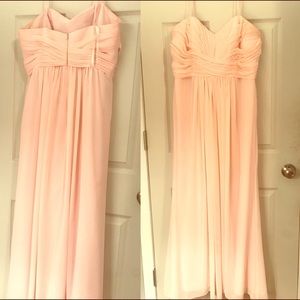 Extra Length Strapless Chiffon Dress