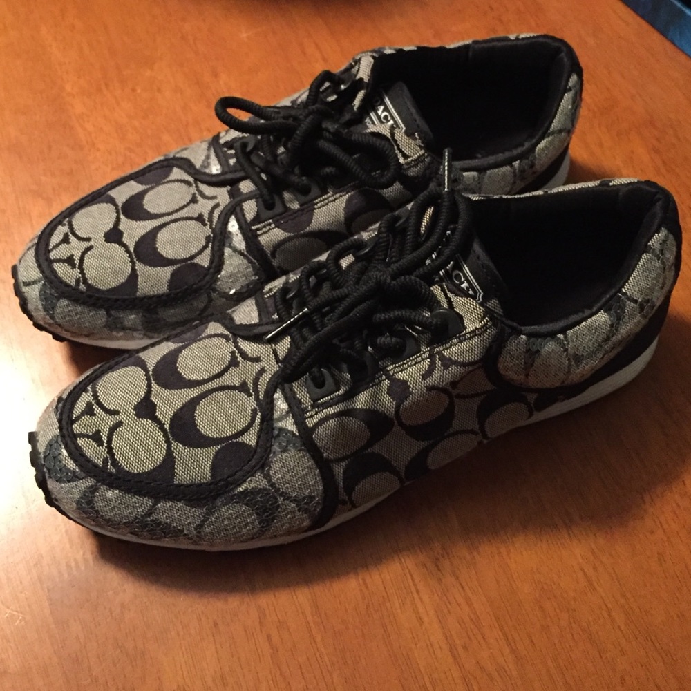Coach sequined black/grey/white shoes